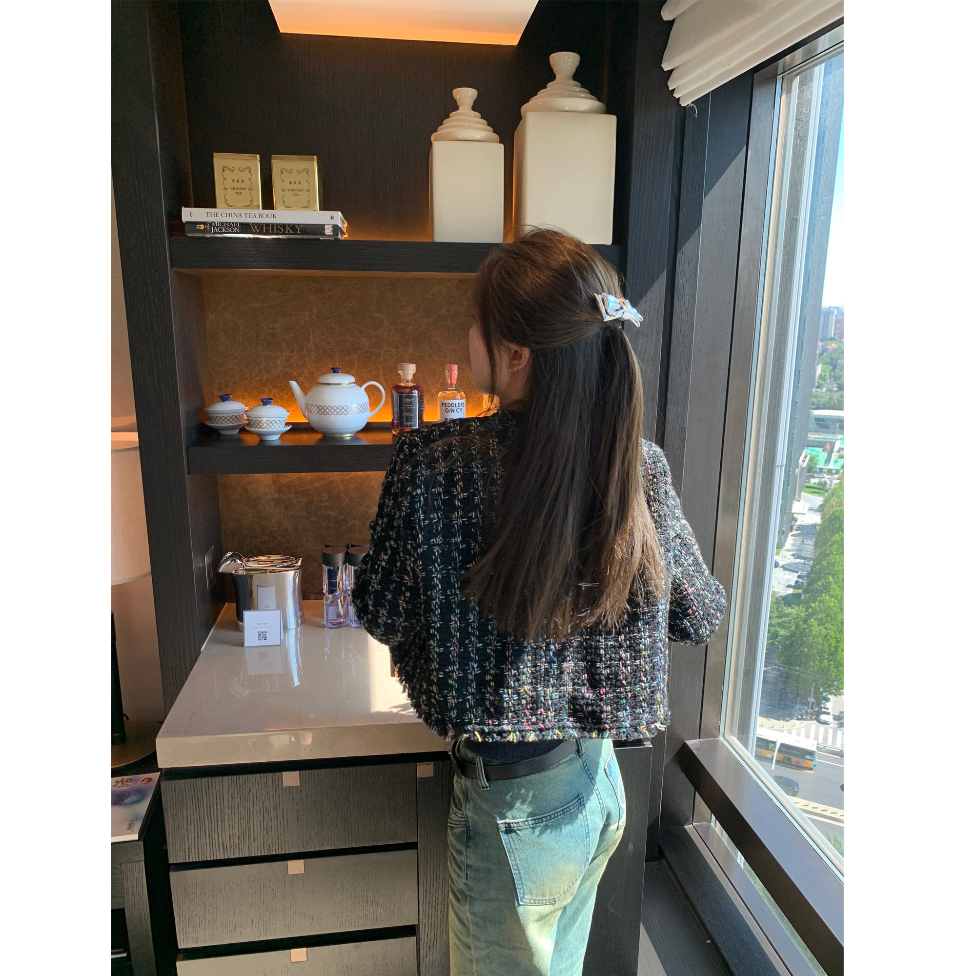 ashenonline 伦敦霓虹 上衣女秋季美式复古修身彩色小香长袖外套