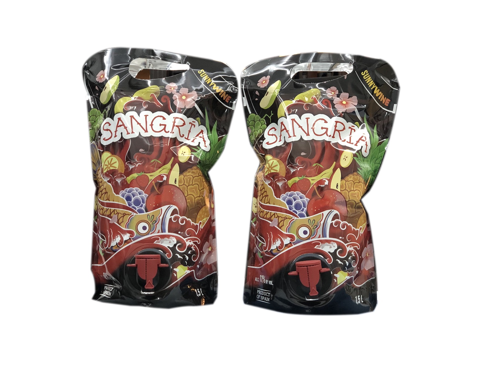 西班牙甜红酒桑格利亚酒甜葡萄酒SANGRIA汽泡酒两袋装11度冰红酒