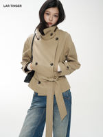 LAR TINGER2026 Early Autumn Double-breasted Short Windbreaker jacket thumbnail 2