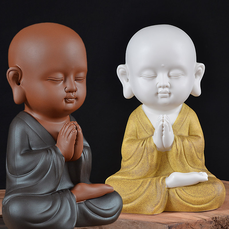 陶瓷小和尚可爱沙弥家居客厅摆件