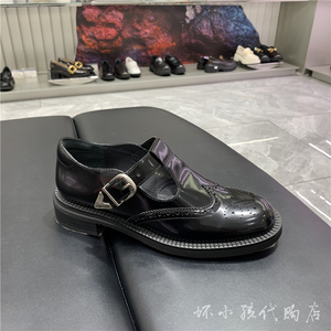 思加图2023秋季新款复古英伦风小皮鞋黑色圆头玛丽珍鞋女EOQ04CA3