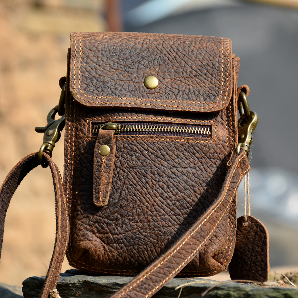 斜挎包帆布复古风休闲头层牛皮