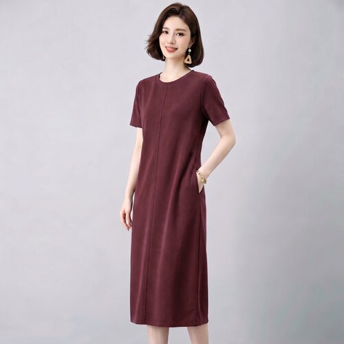 短袖直筒连衣裙女装夏季新款大码胖mm宽松显瘦中长款休闲a字裙子
