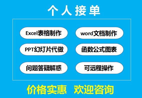 个人帮代做excel/word/ppt制作表格文档处理数据函数办公软件答疑