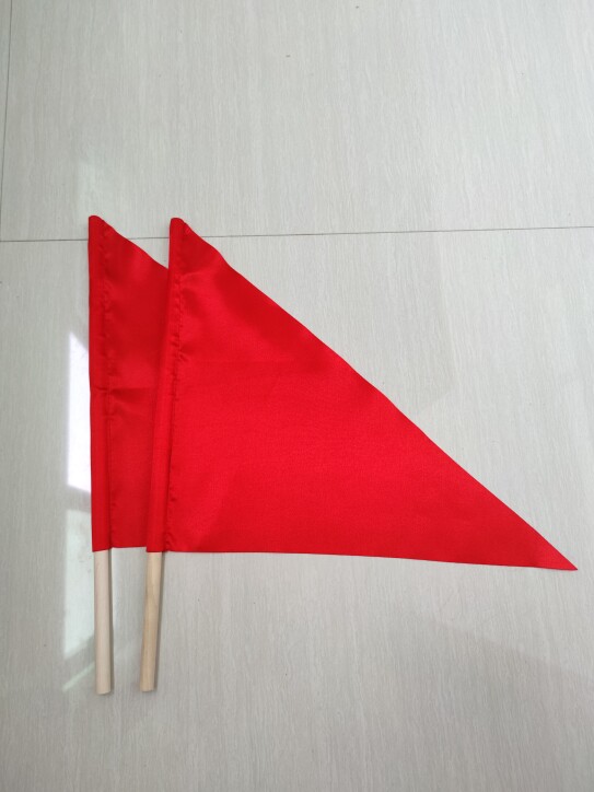 带杆全红三角旗 小红旗 喜事红旗 幼儿园做操旗 标记旗