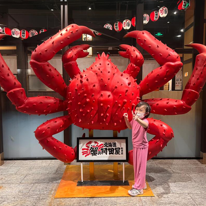 玻璃钢仿真发光帝王蟹雕塑大型海鲜模型螃蟹龙虾装饰餐厅招牌摆件