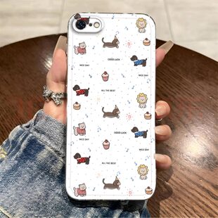 适用苹果se3手机壳iPhone se2镜头全包iPhonese 三代简约防摔可爱小狗狗硅胶软壳高级感保护套超薄新款手机套