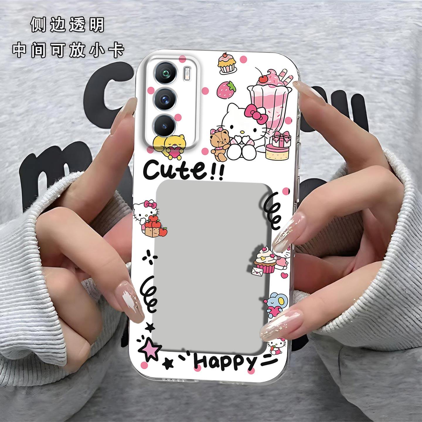 可爱KT猫相框可放照片适用iQOONeo5se手机壳iQOO Neo5s镜头全包V2157A磨砂防摔软壳v2154a保护套直边小卡新款