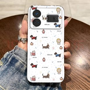 适用于真我GT5手机壳realme 潮 gt5镜头全包RMX3820简约防摔可爱小狗狗硅胶软壳高级感保护套超薄可爱创意新款
