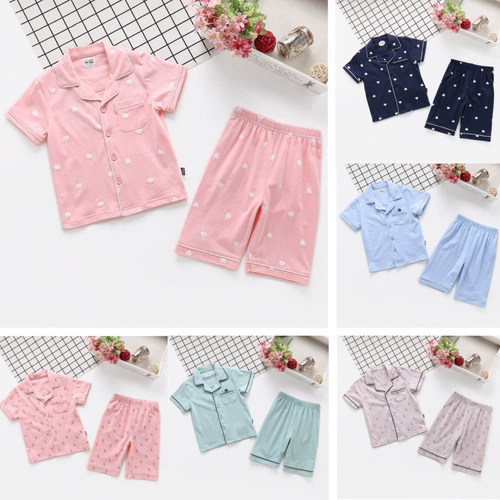 Хлопковая пижама для мальчиков, детские хлопковые тонкие штаны, короткий рукав, подходит для подростков