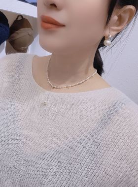 新款925银珍珠项链女气质小众设计流苏锁骨链2026年新款爆款颈链