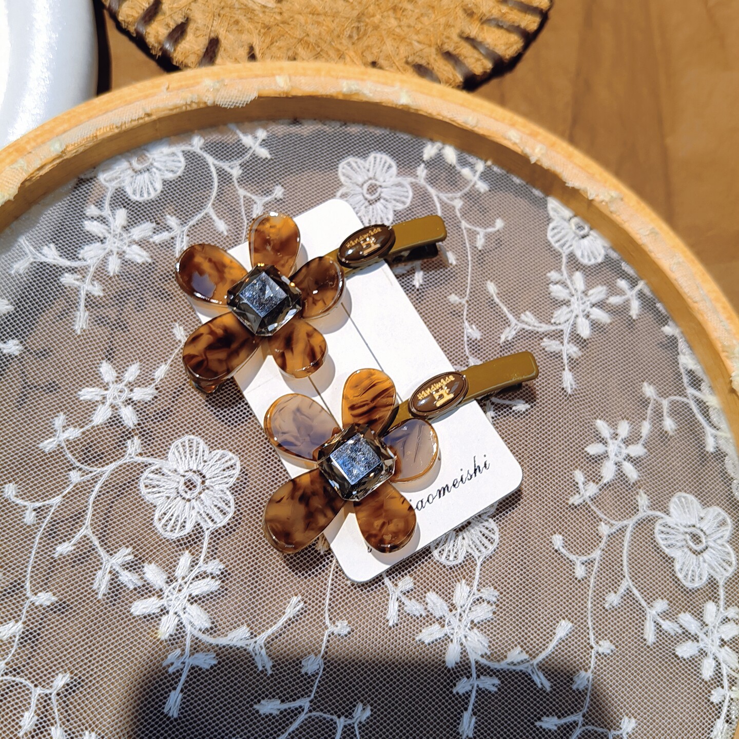 韩范气质咖色花朵醋酸发夹女2026新款发夹侧边夹刘海夹碎发夹发饰