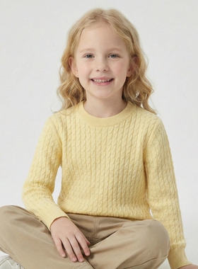 SABER-KIDS羊绒衫亲子款儿童套头毛衣男孩女童圆领打底衫宝宝针织