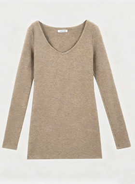 FOREVERCAN“腰精攻略”简约桃心领显瘦打底厚织连衣裙 WD22435C