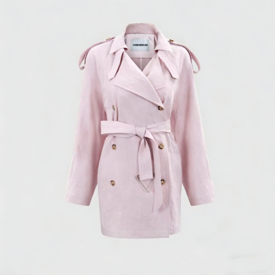 FOREVERCAN“曼彻斯顿”经典气质双排扣莱赛尔风衣外套 SC24199C