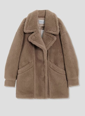 FOREVERCAN“帕丁顿熊”经典Teddy翻领骆驼绒蚕丝羊毛外套SC22420