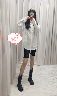 定紡肩線立體馬甲剪裁純棉純白襯衫 外衣 經典 ALUONLINESHOP經典