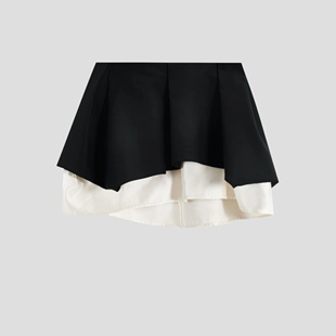 SSAVAGE 立体双层拼接撞色蓬蓬蛋糕短裙SS90850 双生芭蕾