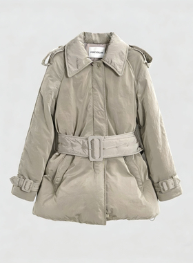 FOREVERCAN“艾格峰”鹅绒服蜂腰系带花苞羽绒裙 WC23963