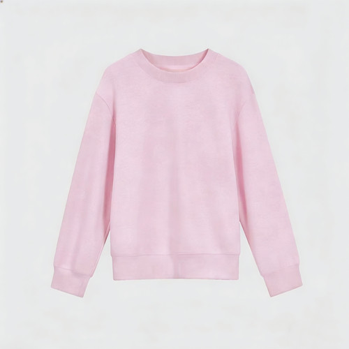 FOREVERCAN “粉雾叙事”休闲圆领精梳棉长袖上衣卫衣ST24176