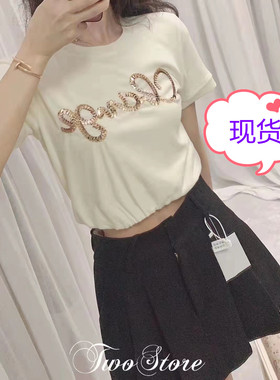 TWO06/01 10:00AM -CAN私藏 -香家设计感手工亮片百搭收腰短上衣