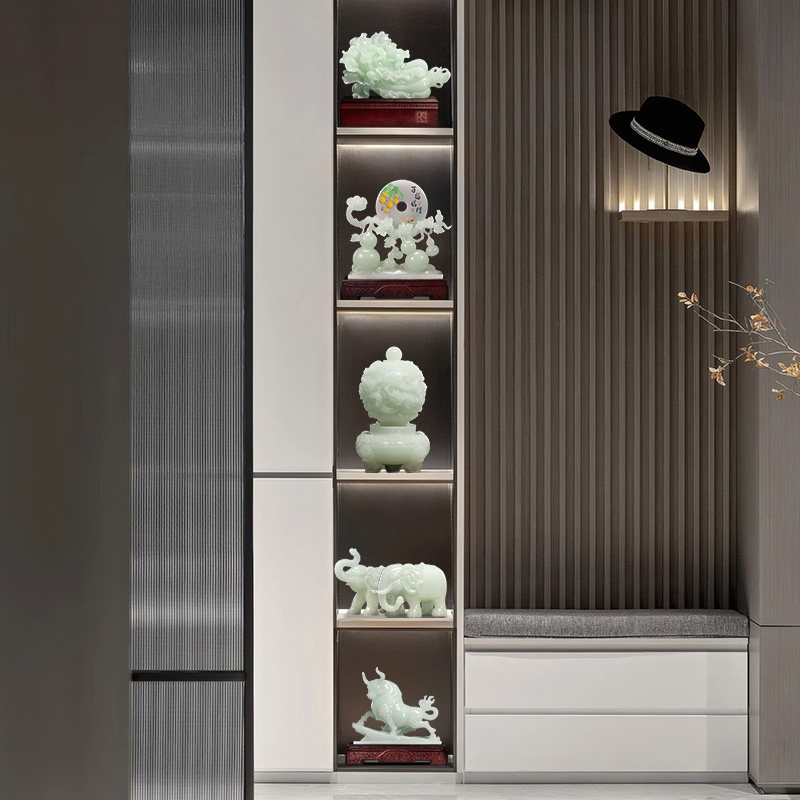 客厅装饰摆件玉石老板办公室八方来财招财电视柜酒柜乔迁新居礼物,家居饰品,摆件礼盒/套组,淘宝优惠券,粉丝福利购,淘宝优惠卷