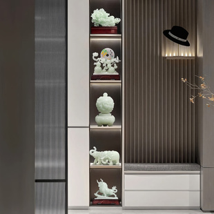 客厅装饰摆件招财电视柜酒柜2026新款玉石老板办公室乔迁新居礼物