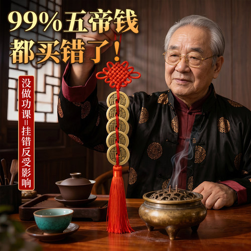 铜五帝钱中国结挂件