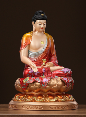 翡铜彩三宝佛阿弥陀佛供奉神像