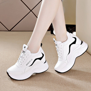 高端品质女鞋2025秋季新款小白鞋女内增高透气运动休闲旅游鞋波鞋