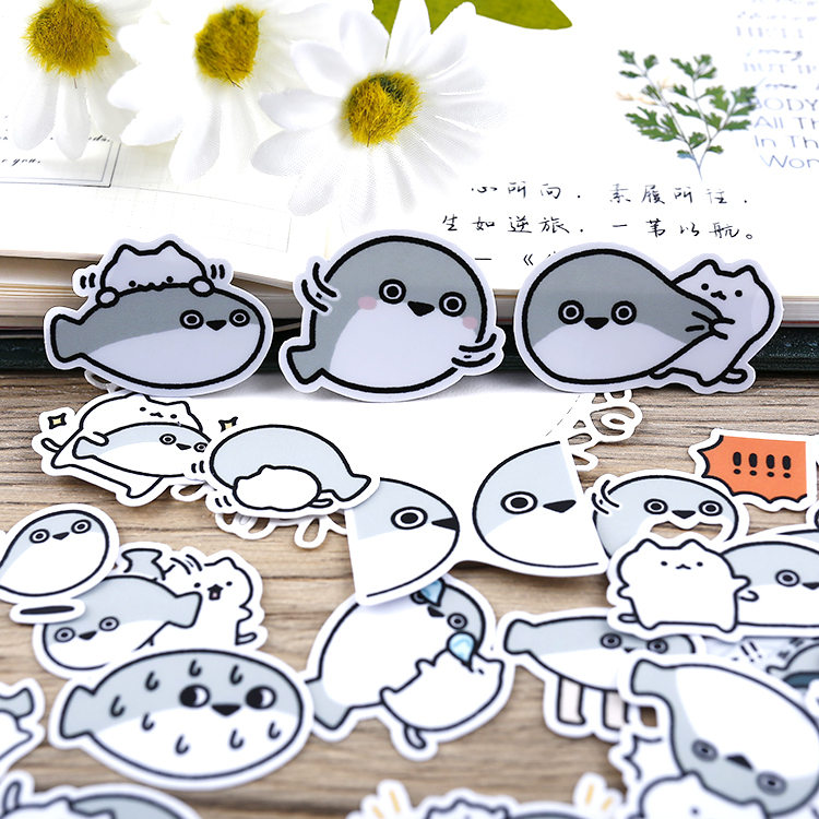 手账可爱卡通小贴纸萨卡班甲鱼