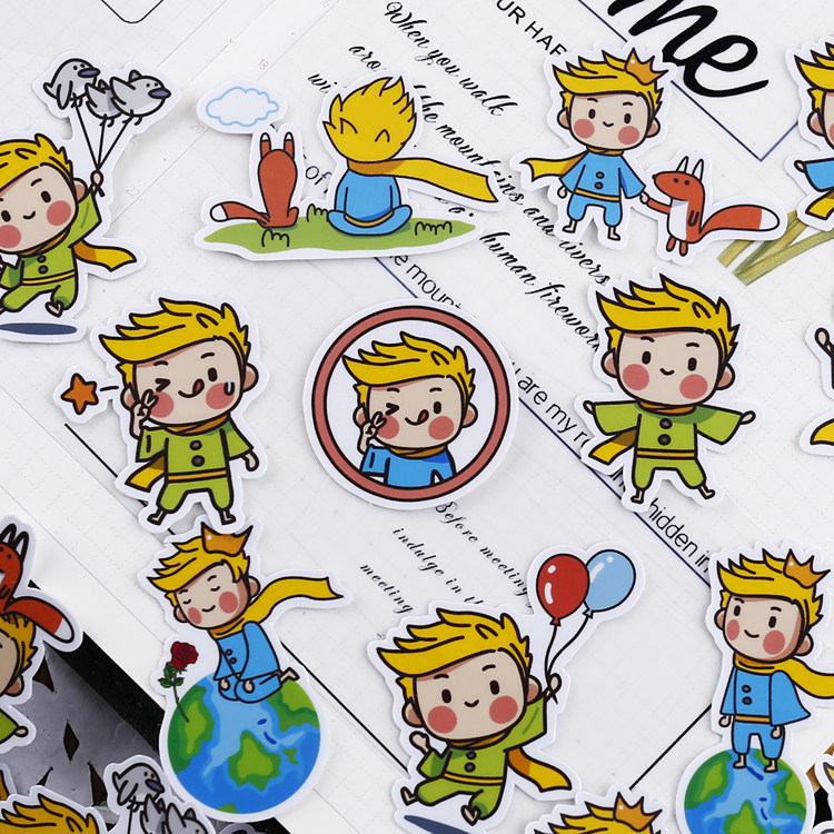 小王子 手账卡通贴纸手帐diy相册儿童奖励防水半透明装饰小贴画
