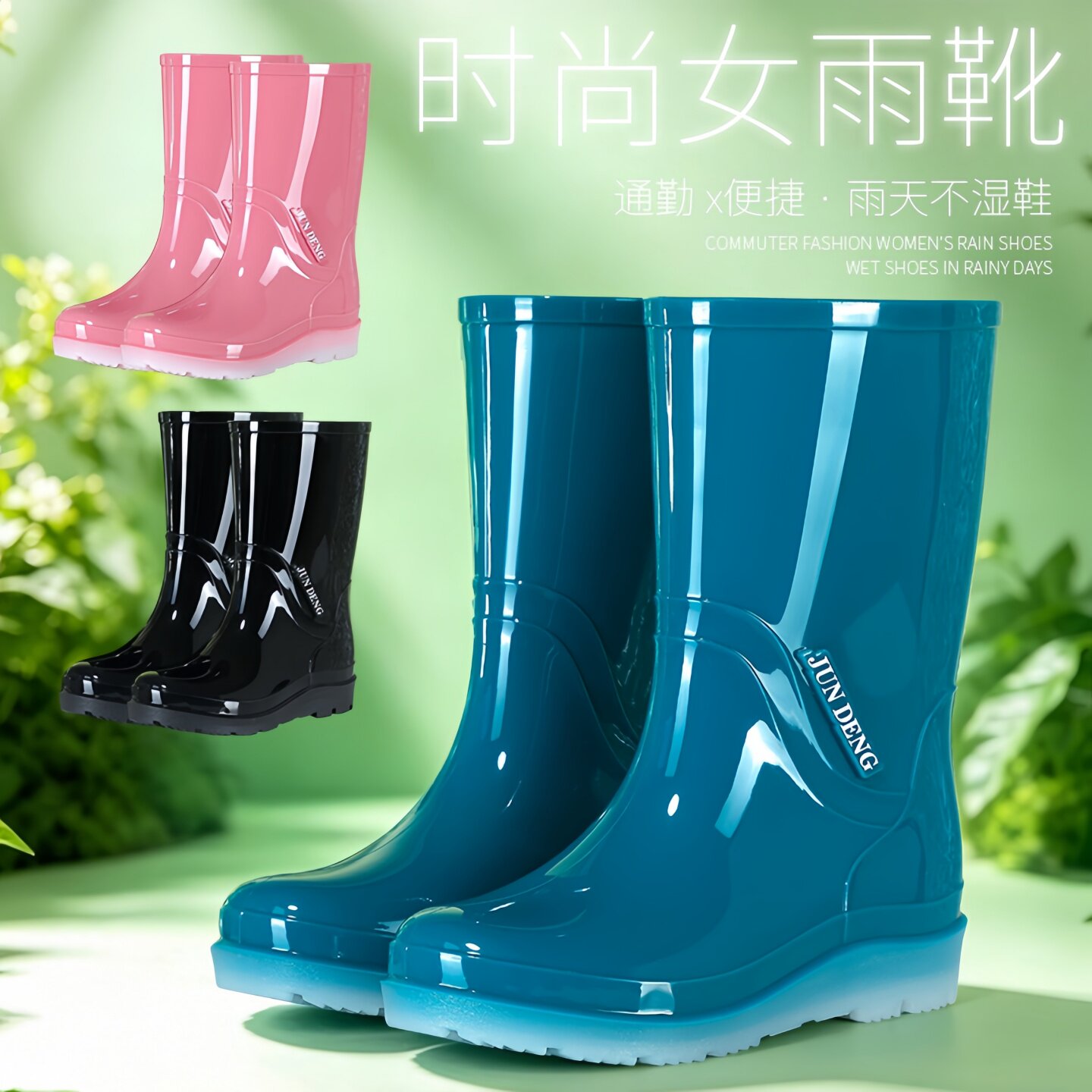 冬季加绒雨鞋女士雨靴防滑防水鞋