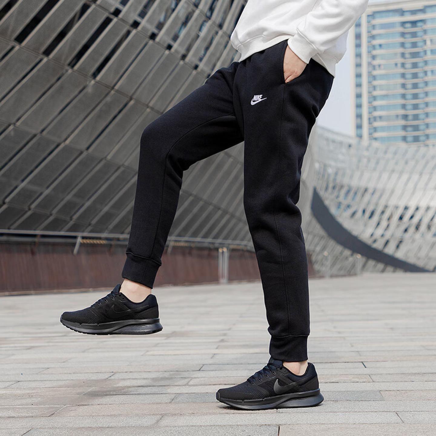 耐克男裤春季新款运动裤健身训练收脚裤保暖毛圈长裤BV2672-010