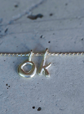 回馈款 日系设计感字母吊坠叠戴项链s925银镀金礼物女精致质感