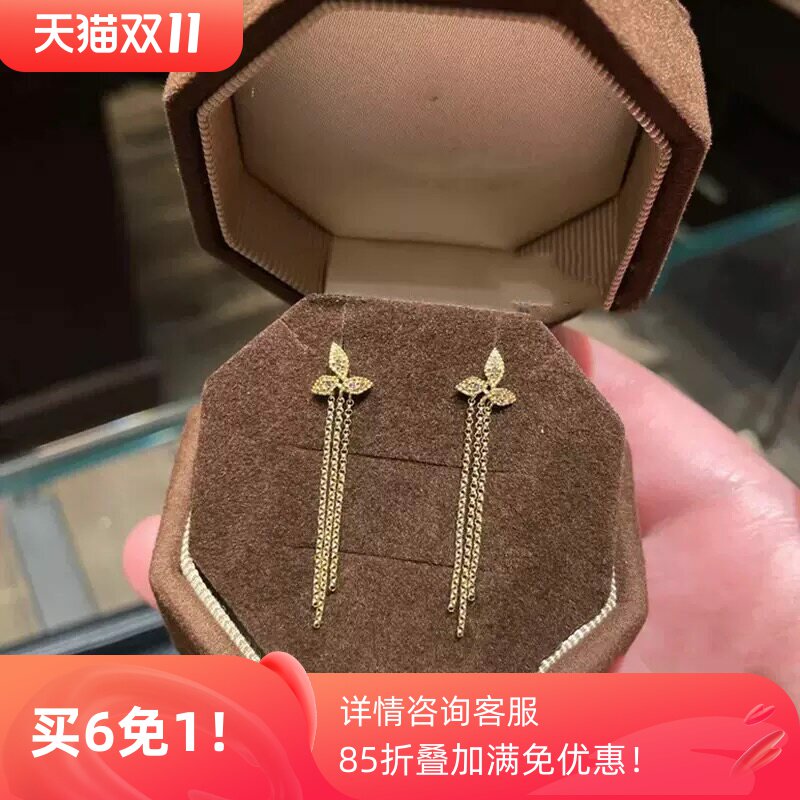 回馈款日系A家小众设计感树叶流苏耳环925银镀金礼物女精致质感