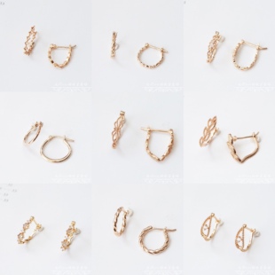 耳环耳圈合集可搭配吊坠 nojes 日系小众品牌同款 S925银镀金Aget