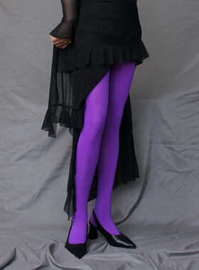 雪青色薰衣草紫色丝袜亮紫色蓝紫色春秋款连裤袜高弹天鹅绒打底袜