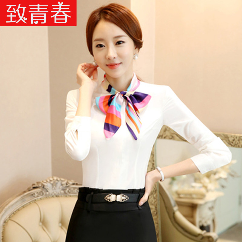 酒店工作服春装女职业衬衫客服前台收银服务员工作服空姐制服潮图片