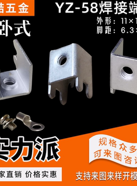 PCB焊接端子 线路板铜端子 接线端子 接线柱 封装6.3*10 YZ-58