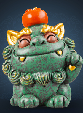 逗兽记青砂石摆件国潮桌面茶宠