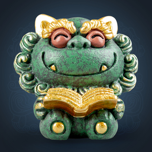 逗兽记创意可爱小狮子前途无量茶宠摆件礼品办公室居家桌面装饰品