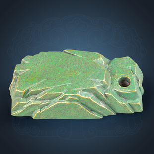 青砂石中式凌云顶笔座大号彩金摆件国潮办公居家桌面置物装饰品