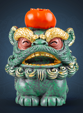 逗兽记青砂石摆件国潮桌面茶宠