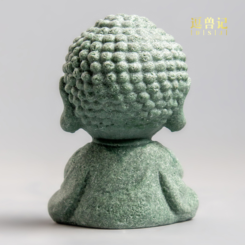 青砂石合掌如来中式小佛像桌面装饰摆件假山鱼缸造景精品送礼茶宠