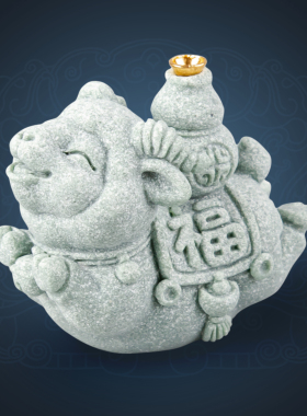 逗兽记青砂石摆件国潮桌面茶宠