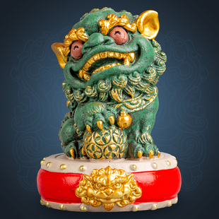 锦山堂故宫国潮文创中式镇宅招财石狮子一对桌面装饰摆件乔迁礼物