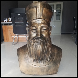 玻璃钢树脂仿铜宋代文理学家朱熹半身像雕塑学校摆件朱文公雕塑