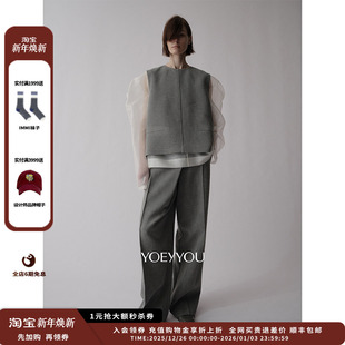 25AW 设计师品牌YOEYYOU 后开襟圆肩廓形上衣JULY 现货