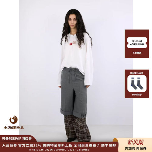 VVNKJANEPLUS系带百慕大五分裤